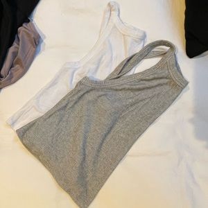 Grey and white tank top